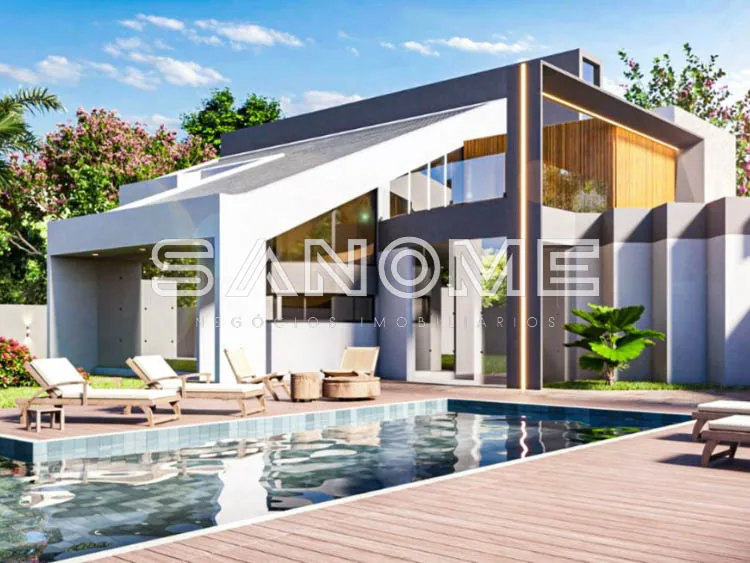 Casa moderna com piscina e área de lazer